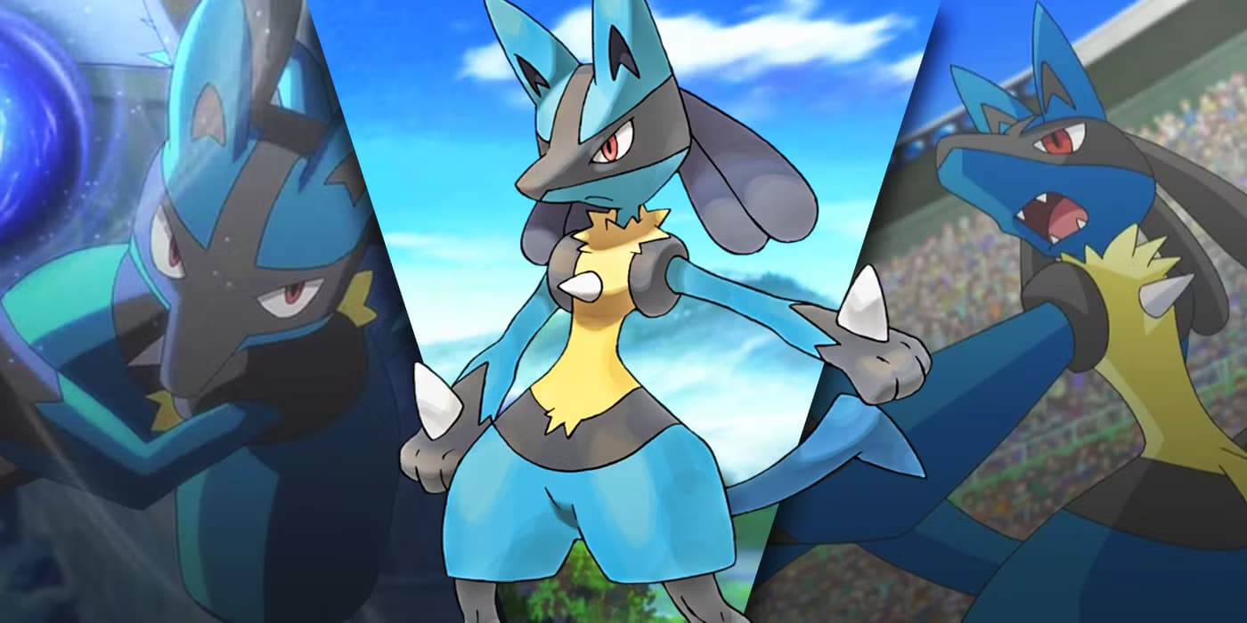 Lucario fighting in Super Smash Bros.
