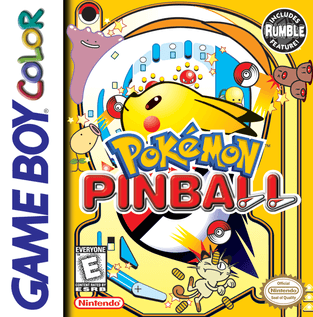 Pokémon Pinball Game Boy Color cartridge and artwork